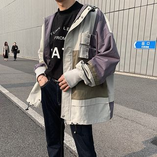 SHIN Shop - Color Block Cargo Jacket | YesStyle