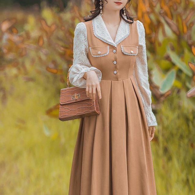 a brown dress in french Beautiful Gunne Sax Inspired Dress main image 0
