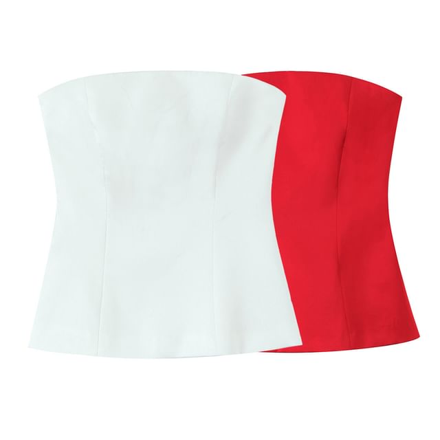 Asiris-Plain Satin Tube Top