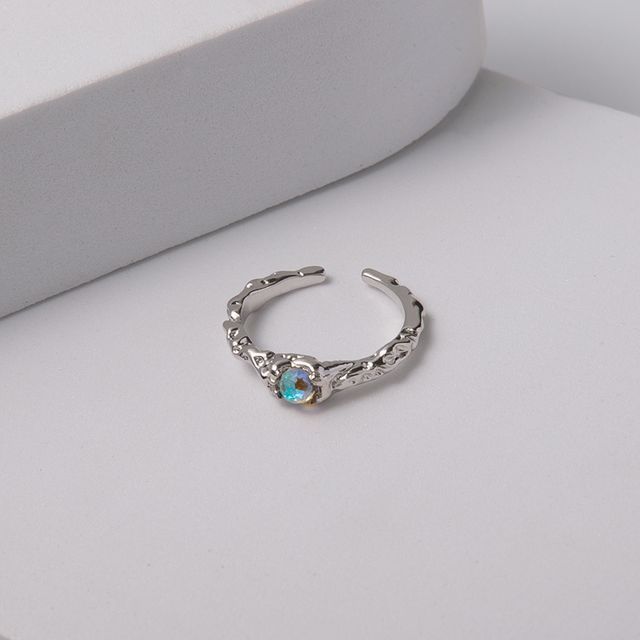 Black Degree-Moonstone Alloy Open Ring
