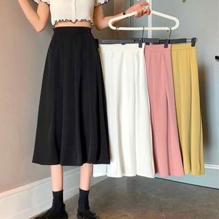 Sisyphi - High Waist Pleated Midi A-Line Skirt | YesStyle