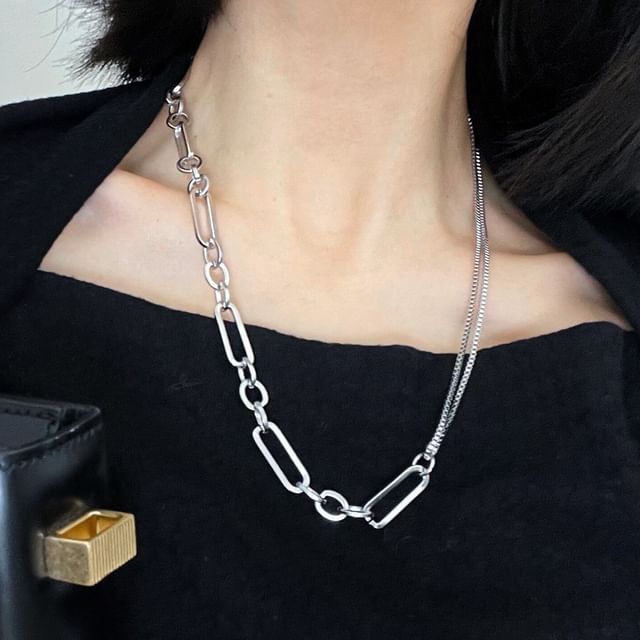 BABLIBU-Asymmetrical Stainless Steel Necklace