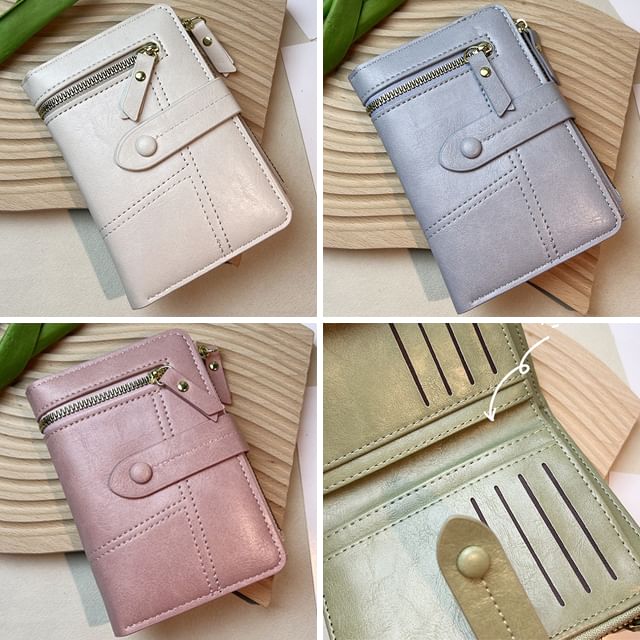Basaran-Faux Leather Plain Wallet