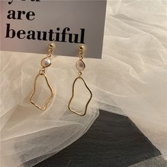Kiksuya - 925 Sterling Silver Faux Pearl Drop Earring / Clip-On Earring Kiksuya - 925 Sterling Silver Faux Pearl Drop Earring / Clip-On Earring