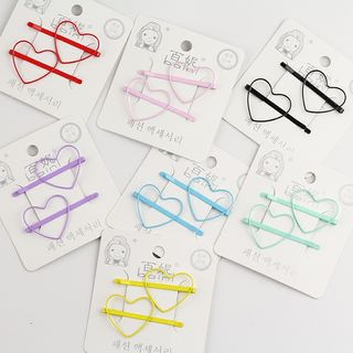 Hush Hush-Set of 2 Heart Hair Clip