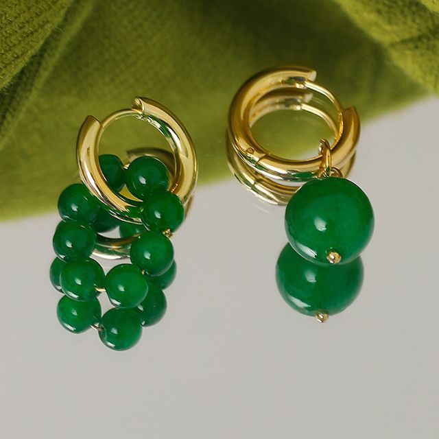 Forainer-Asymmetrical Bead Drop Earring