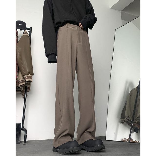 Bay Go Mall - Mid Rise Plain Loose Fit Dress Pants | YesStyle