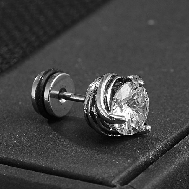 Prushia-Rhinestone Stainless Steel Earring