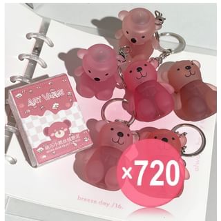 Art Value - Cute Bear Keychain Velvet Lip Mud - 6 Colors (x720) (Bulk Box)