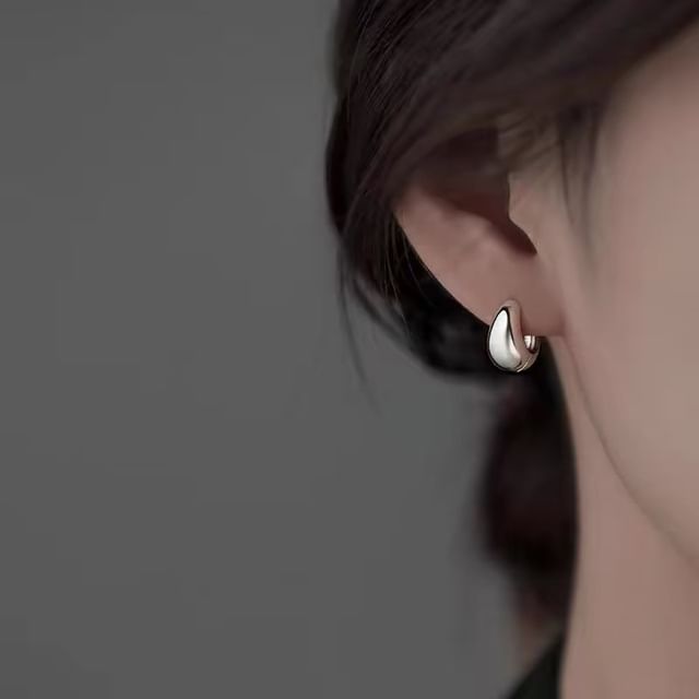 pexrl jewelry-Sterling Silver Thick Hoop Earring