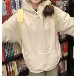 Dreamkura-Plain Button Hoodie