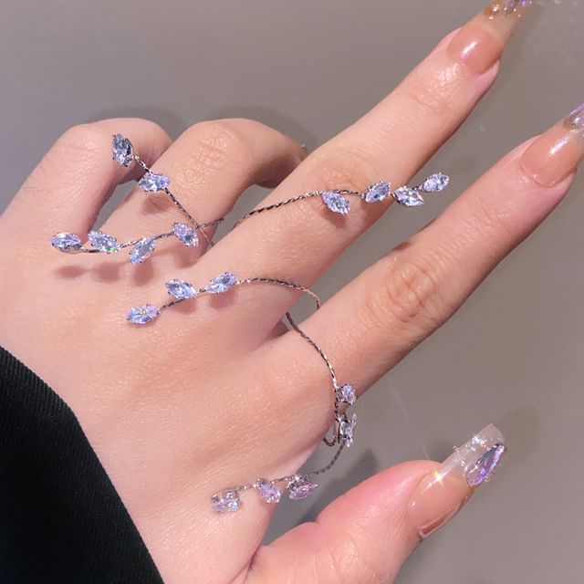 Seirios-Branches Rhinestone Stainless Steel Ring Various Designs