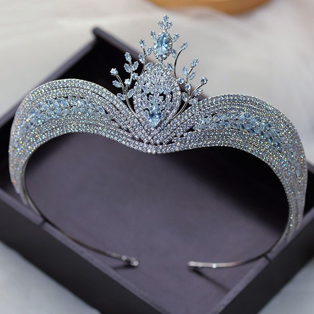 Kanzashi-Rhinestone Crown Headpiece
