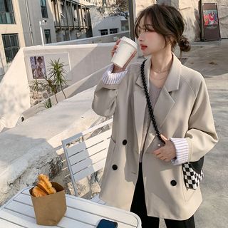 Tzarkozy Plain Double-Breasted Blazer Sale