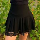 Honet - Lace Trim A-Line Mini Skirt