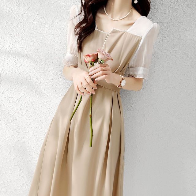 beaded junior bridesmaid dress Hand-Sewn 3D Beaded Floral-Trim Holiday Party Midi Dress  RICHRADIQS