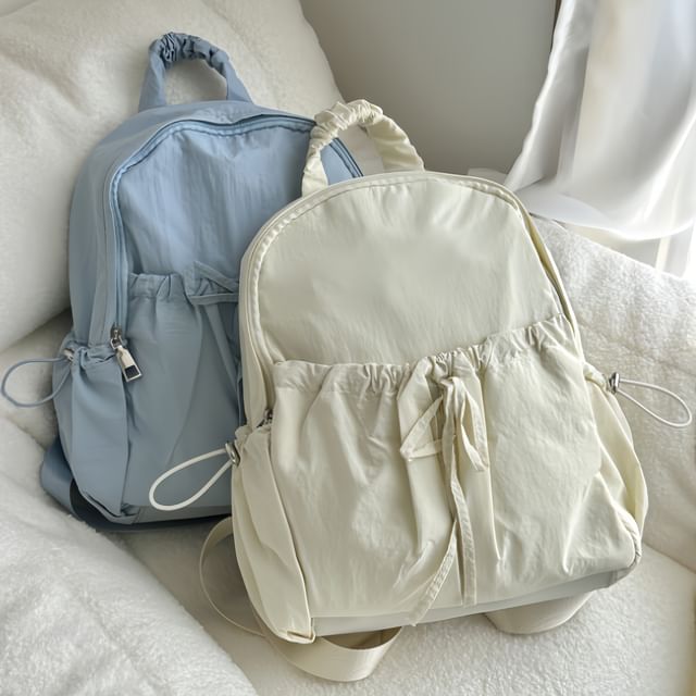 Basaran-Plain Drawstring Nylon Backpack