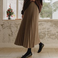 JUSTONE - Napped Long Pleated Skirt