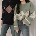 HW Studio - Couple Matching Argyle Sweater