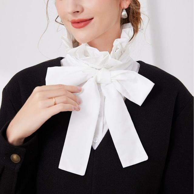 MIOW-Ruffle Tie Neck Decorative Collar