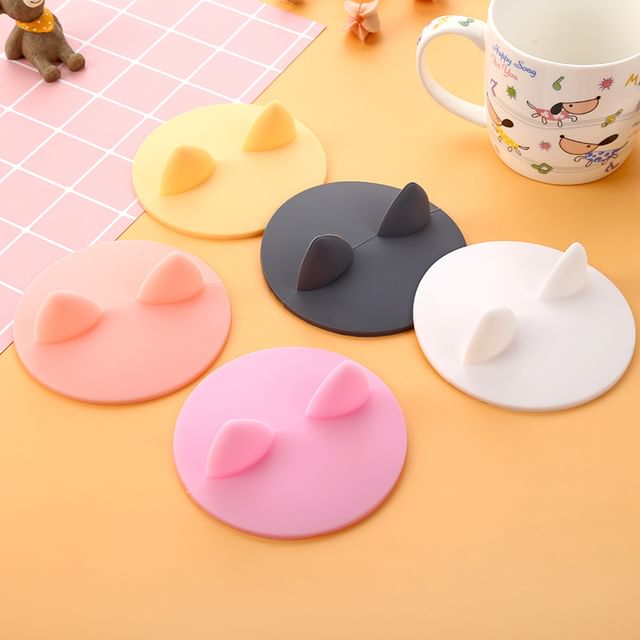 Eranso-Cat Ear Silicone Drinking Cup Lid