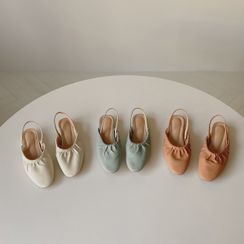 CHERRYKOKO - Ruched Pastel Slingback Flats CHERRYKOKO - Ruched Pastel Slingback Flats