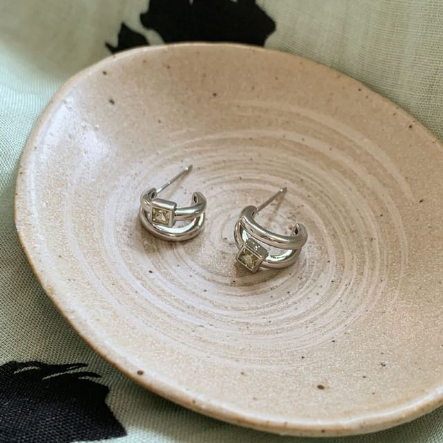 Hansha-CZ Layered Hoop Earring