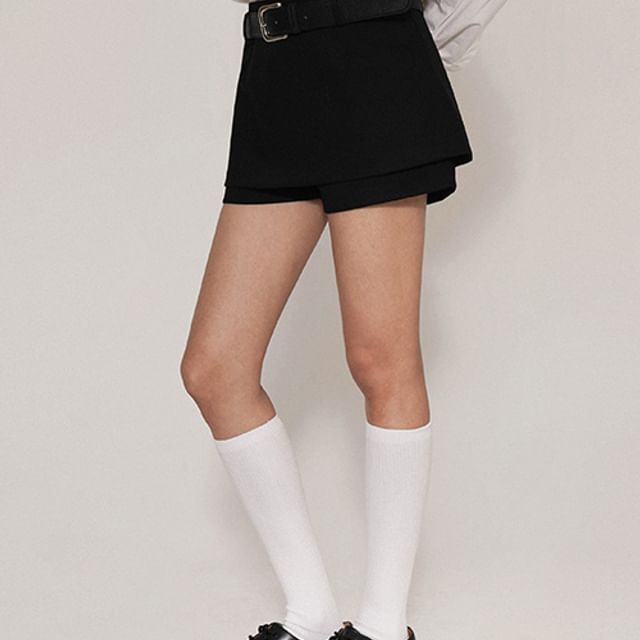 FROMBEGINNING-Shorts Underlay Mini Skirt