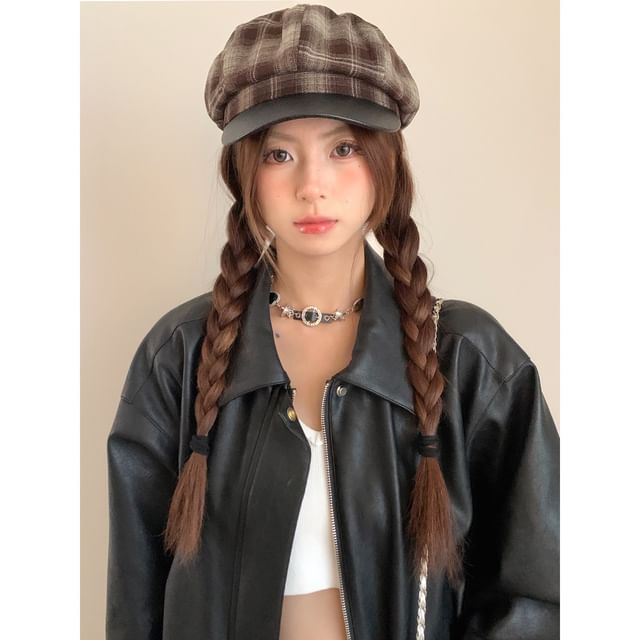 CIMAO-Plaid Newsboy Cap