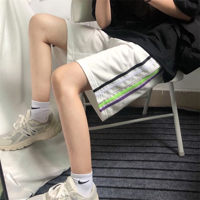 Everose-Striped Shorts