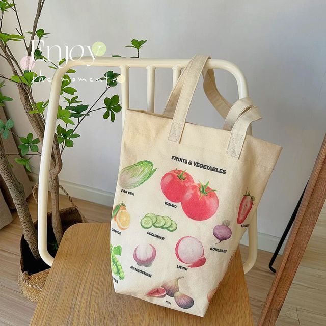 Vegetable Print Tote Bag