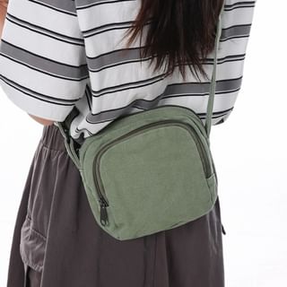 I.O.U Plain Canvas Crossbody Bag Sale