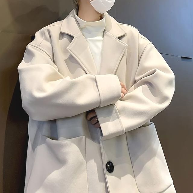 Lorencho-Plain Single-Breasted Coat