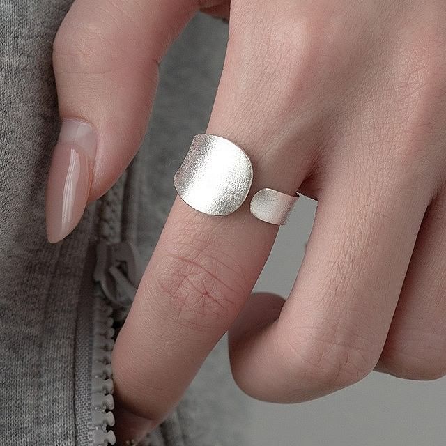 A-ROCH-925 Sterling Silver Brushed Open Ring