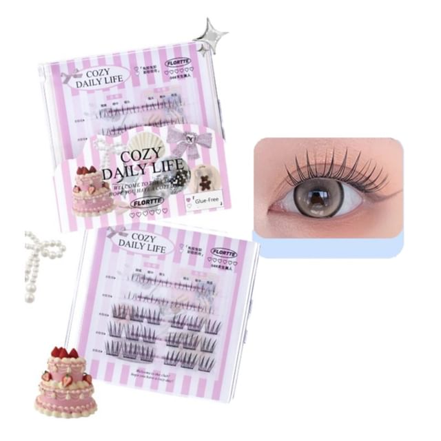 FLORTTE-Künstliche Wimpern ohne Kleber 3-4