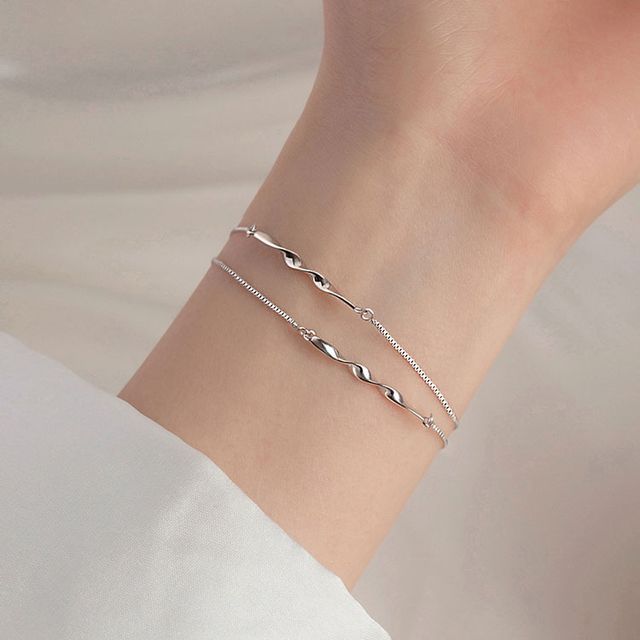 Kamuel-Twisted Sterling Silver Layered Bracelet