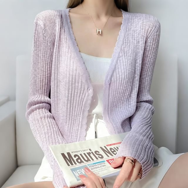 Bolgivy-Durchscheinende Strickjacke