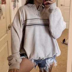 Gabryella - Striped Polo Sweatshirt Gabryella - Striped Polo Sweatshirt