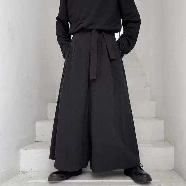 Sisyphi-High Rise Plain Wide Leg Pants