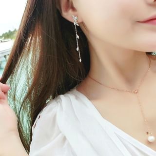 Joodii-Rhinestone Alloy Dangle Earring