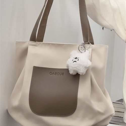 Anchara - Faux Leather Panel Nylon Tote Bag | YesStyle