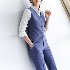 Princess Min - Plain Blazer / Vest / Dress Pants / Long-Sleeve Shirt