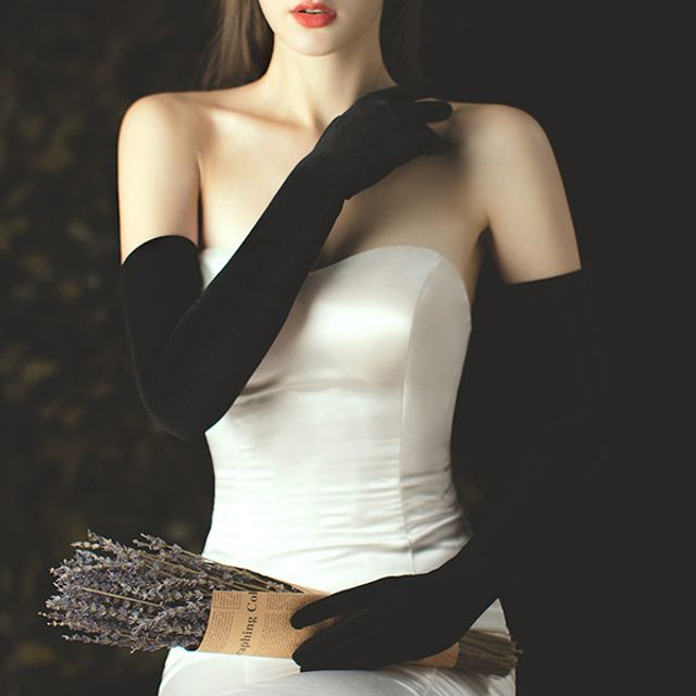 MSSBridal-Plain Velvet Gloves