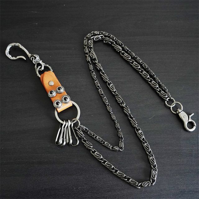 BABLIBU-Genuine Leather Layered Alloy Wallet Chain