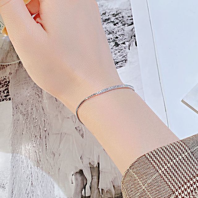 Tenri-Rhinestone Stainless Steel Bracelet