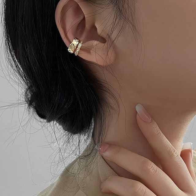 Jael-Rhinestone Layered Alloy Ear Cuff