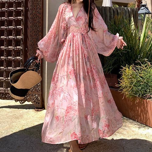 sage long sleeve bridesmaid dresses Long Sleeve Chiffon V-neck Dress – Lisposa