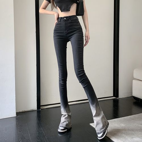 Meowko - High Waist Gradient Flared Jeans | YesStyle