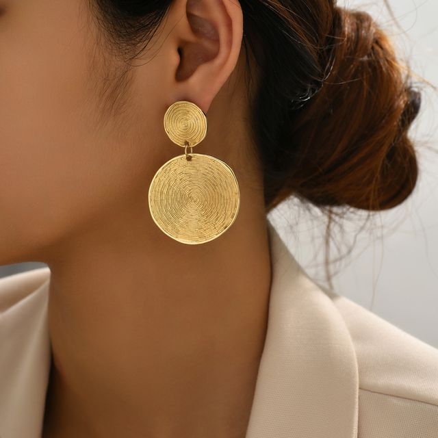 Sharkkira-Disc Alloy Dangle Earring