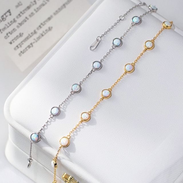 A-ROCH-925 Sterling Silver Opal Bracelet